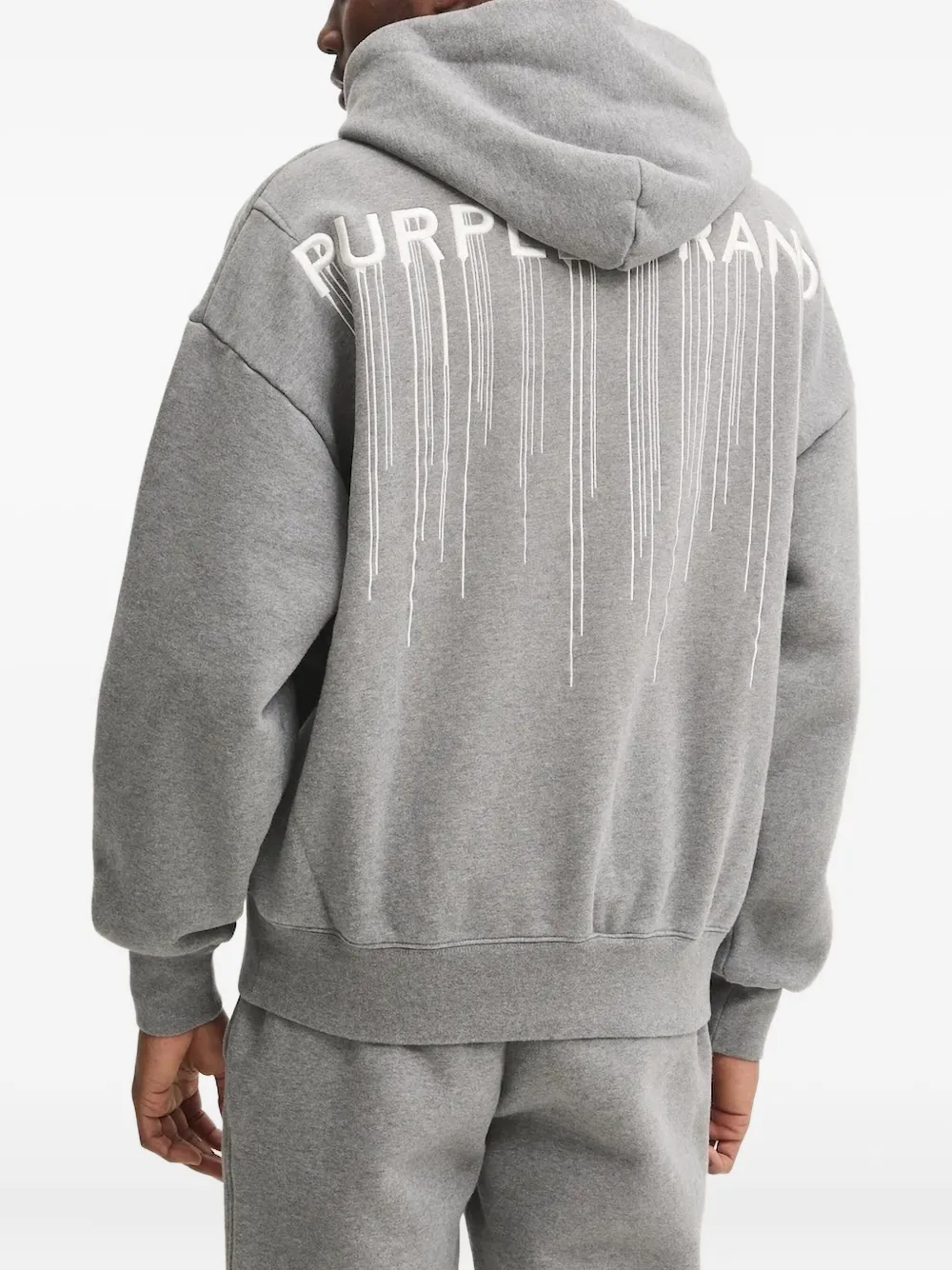 Purple Brand Hoodie met gedruppeld effect Grijs