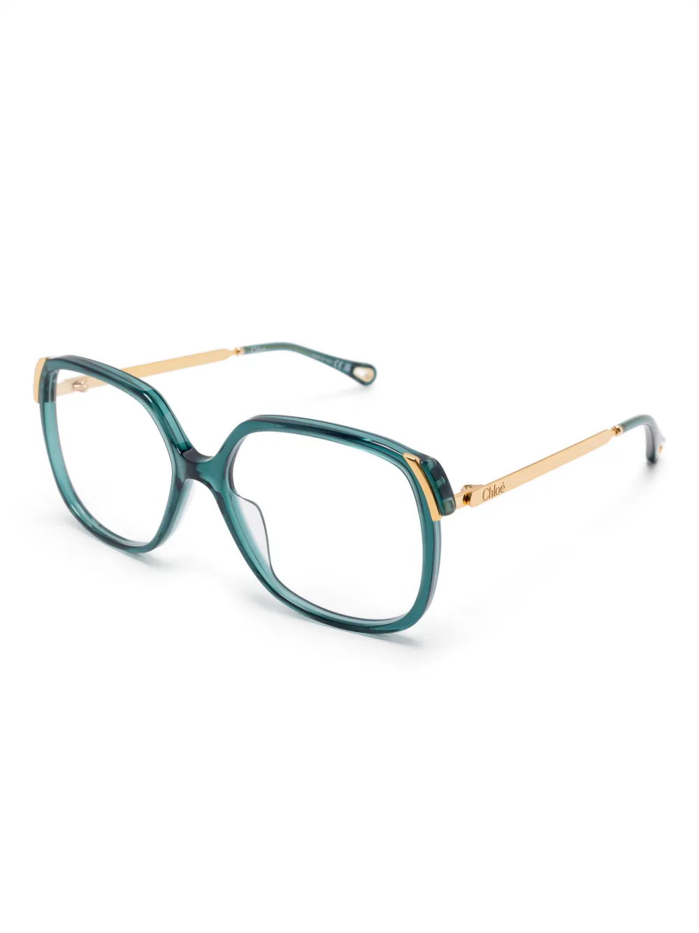 Chloé Eyewear Bril met vierkant montuur Blauw
