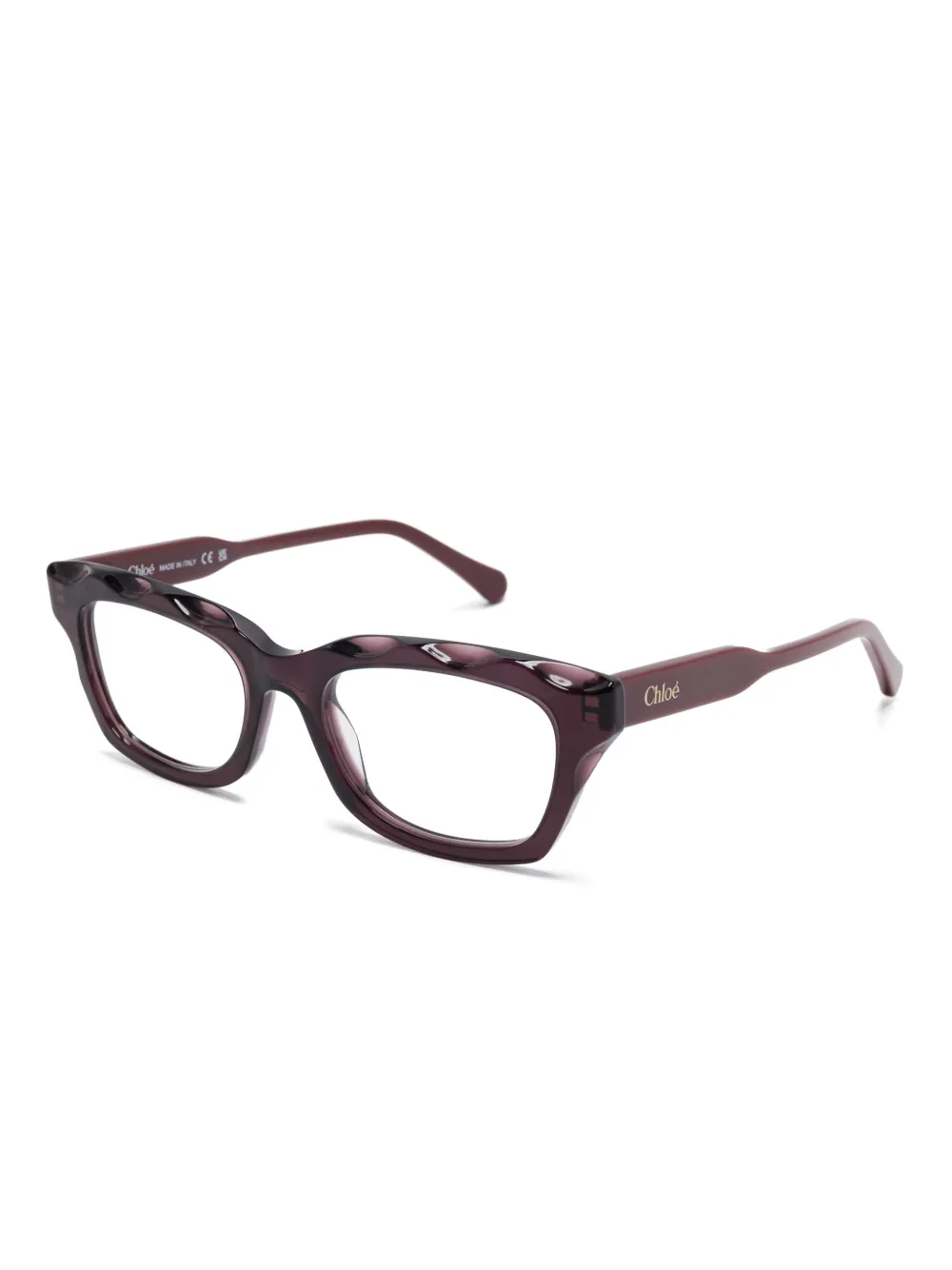 Chloé Eyewear Bril met rechthoekig montuur - Rood