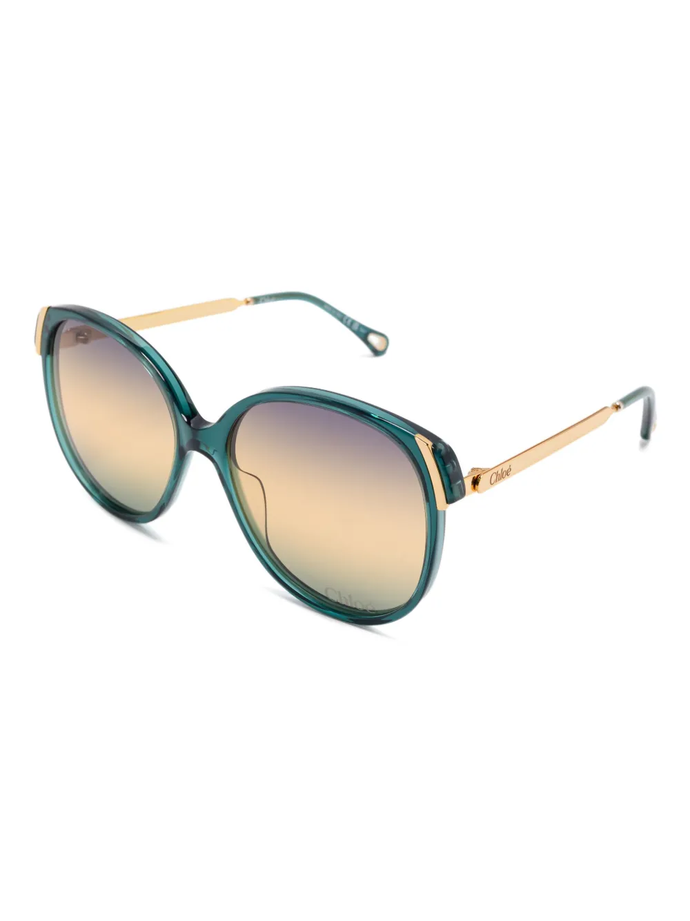 Chloé Eyewear Zonnebril met rond montuur - Groen