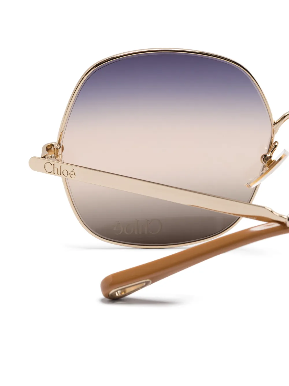 Chloé Eyewear Zonnebril met oversized montuur Goud