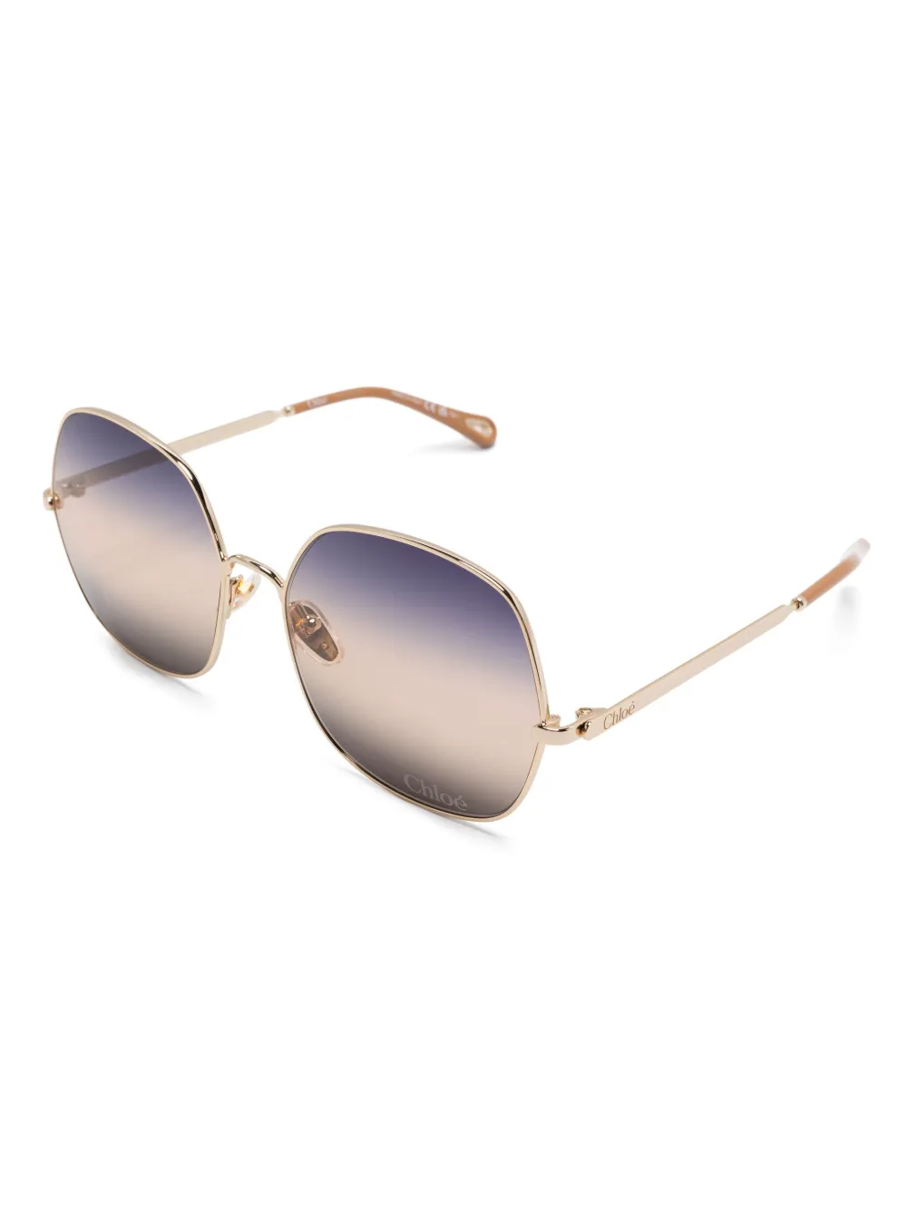 Chloé Eyewear Zonnebril met oversized montuur - Goud