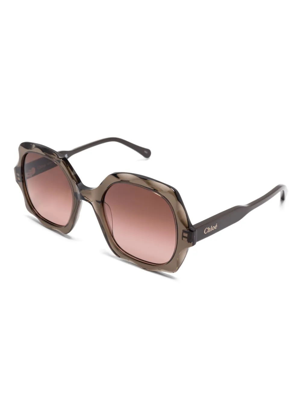 Chloé Eyewear Zonnebril met vierkant montuur - Bruin