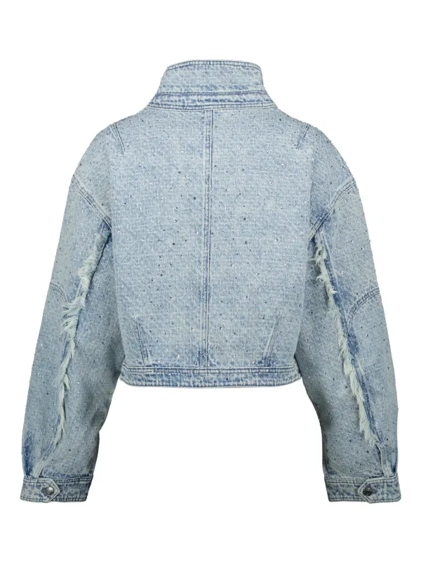 IRO crystal-embellished Denim Jacket Blue FARFETCH ID