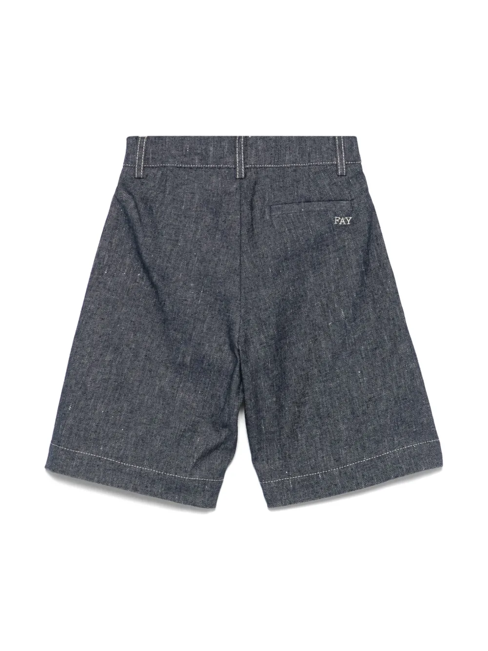 Fay Kids Shorts met slub-textuur - Blauw