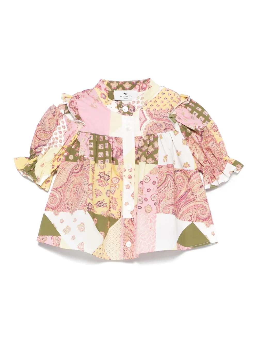 ETRO KIDS Bluse mit Patchwork-Print | Gelb | Image 1