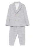 Eleventy Kids mélange-effect suit - Blue