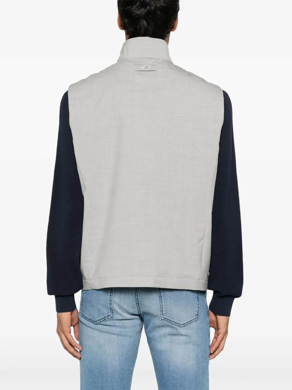 Shop Paul & Shark Logo-plaque Gilet In Grey