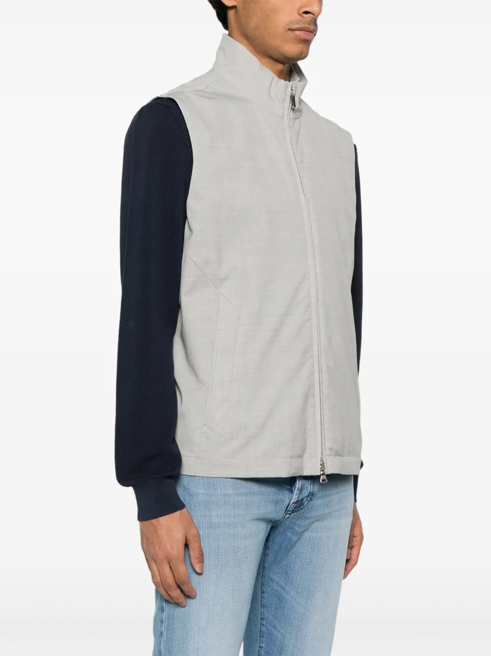 Shop Paul & Shark Logo-plaque Gilet In Grey