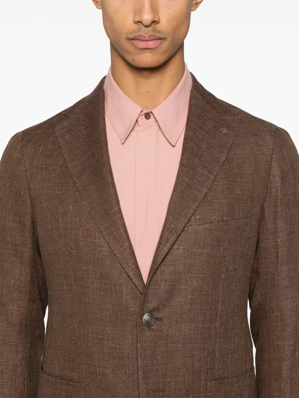 Shop Tagliatore Montecarlo Blazer In Brown