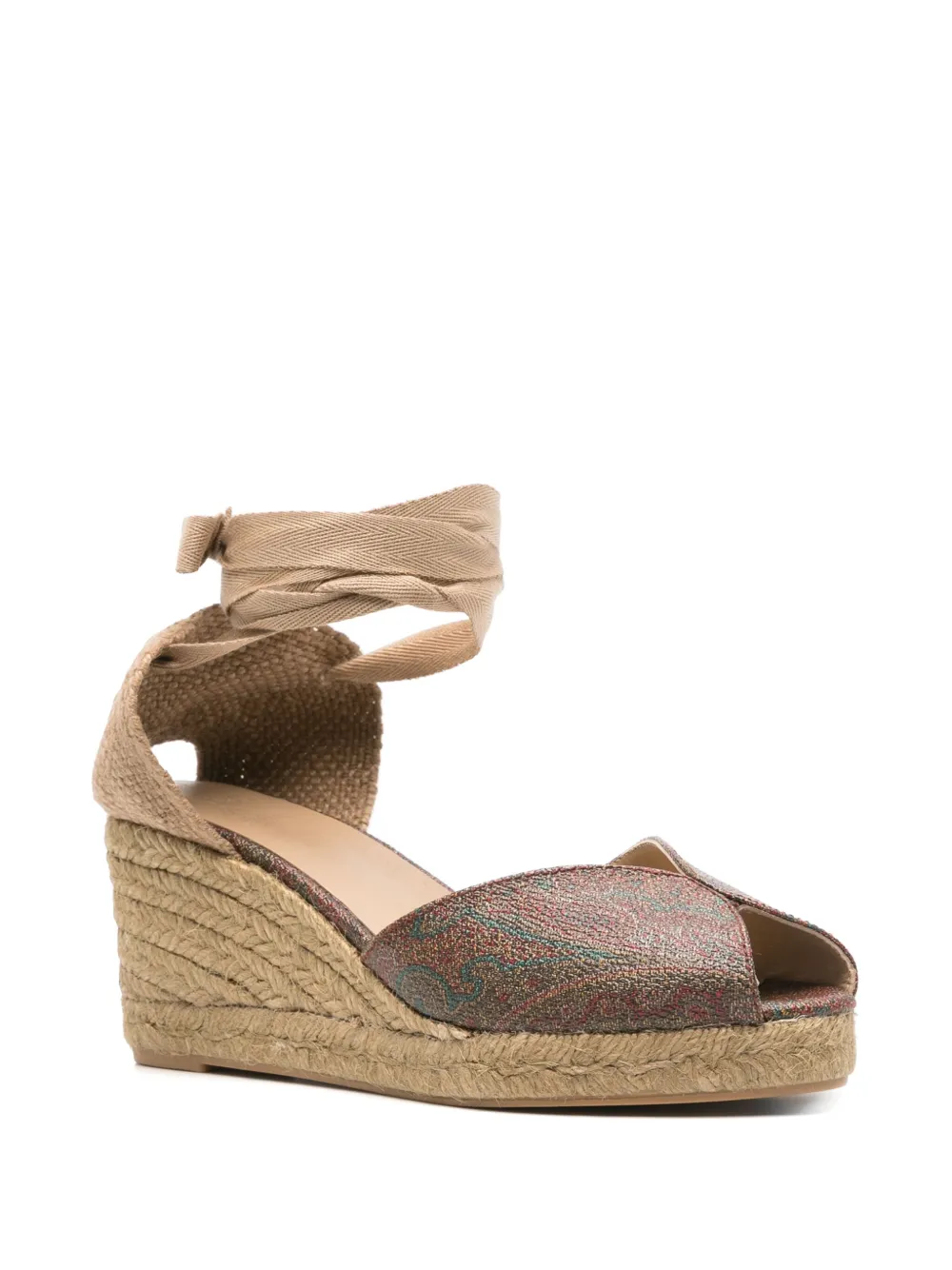 Castañer x ETRO 70mm Bilina espadrilles Brown