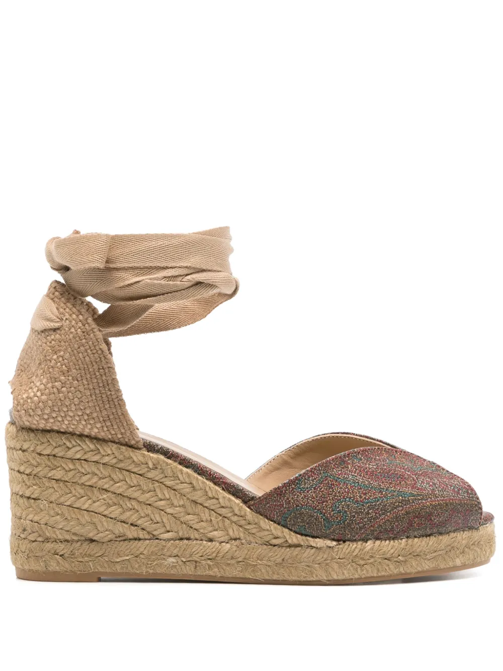 Castañer x ETRO 70 mm Bilina espadrilles Bruin