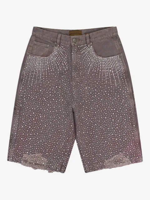BIRTH OF ROYAL CHILD rhinestone-embellished frayed shorts