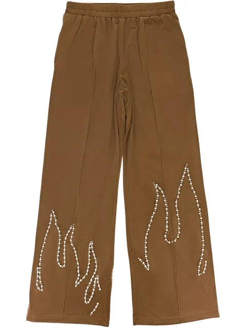 BIRTH OF ROYAL CHILD Flame Pearl velvet "Brown" track pants
