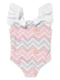 Missoni Kids zigzag-print swimsuit - White