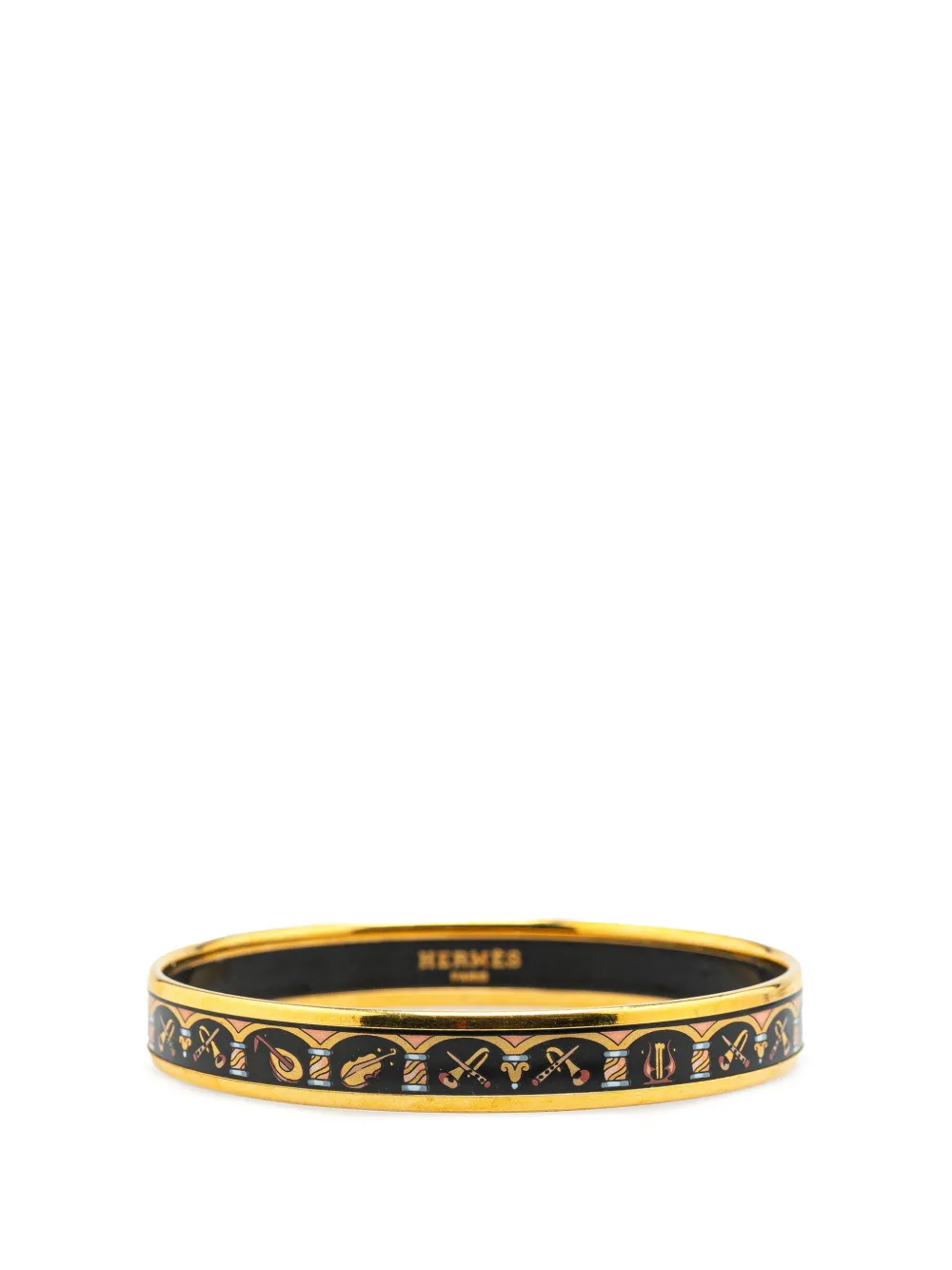 Hermès Pre-Owned pulsera 20th Century Narrow Musical Instruments Enamel Bangle 65 | dorado | Image 1