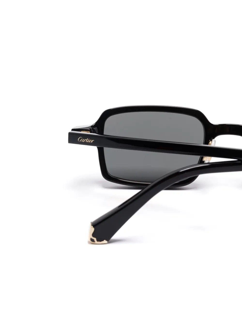 Cartier Rectangle-frame Sunglasses In Black
