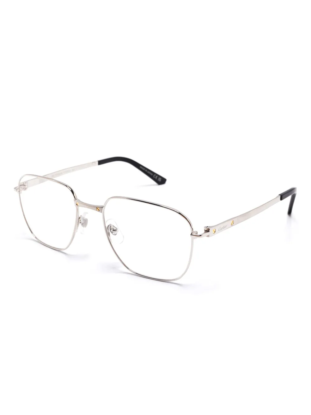 Cartier Eyewear Bril met vierkant montuur - Zilver