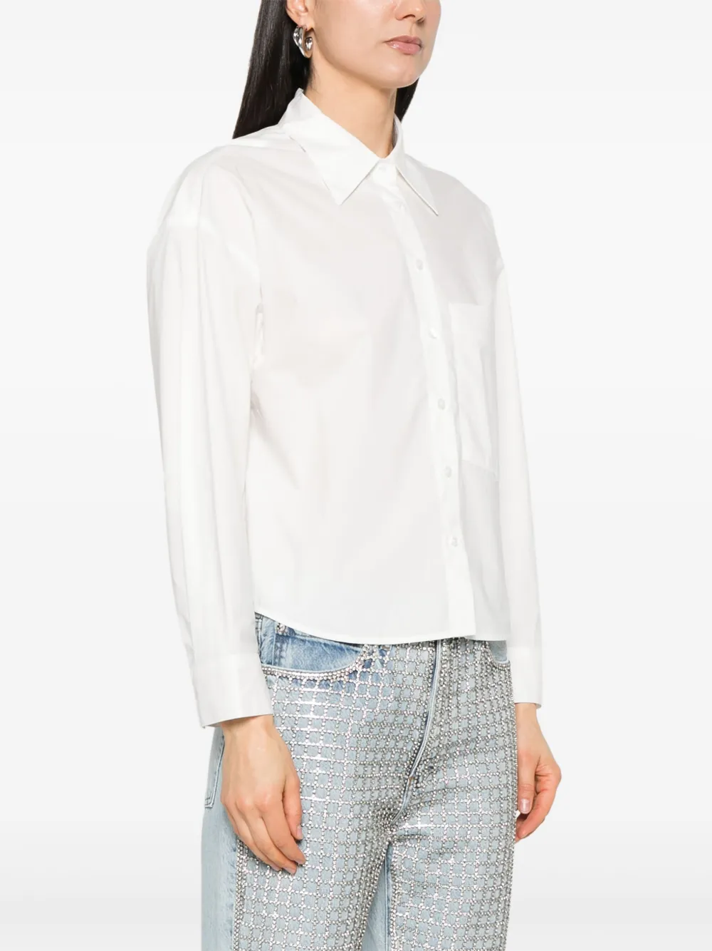 AGOLDE Naya cropped blouse Wit