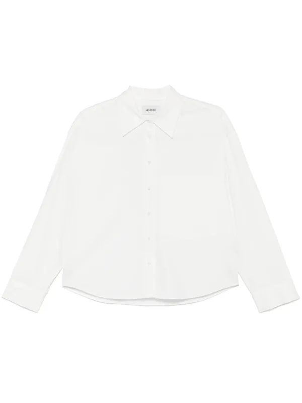 Agolde Naya Cropped Shirt in White