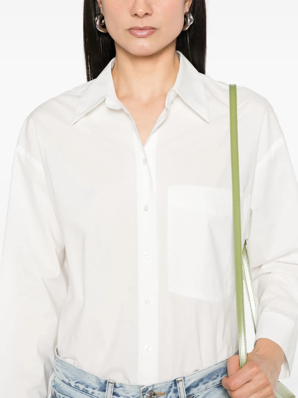 AGOLDE Naya cropped blouse Wit