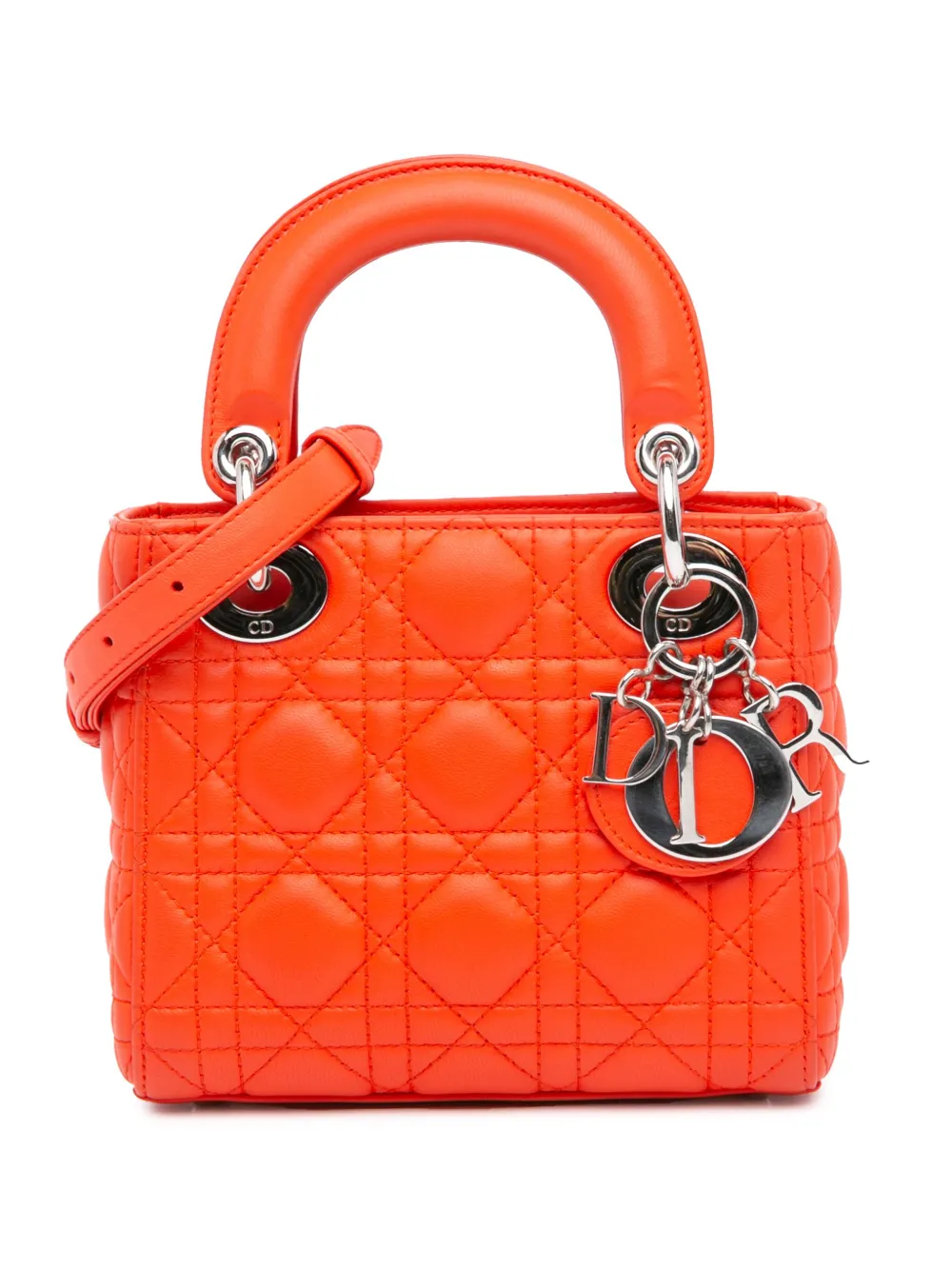 2014 Mini Lambskin Cannage Lady Dior satchel