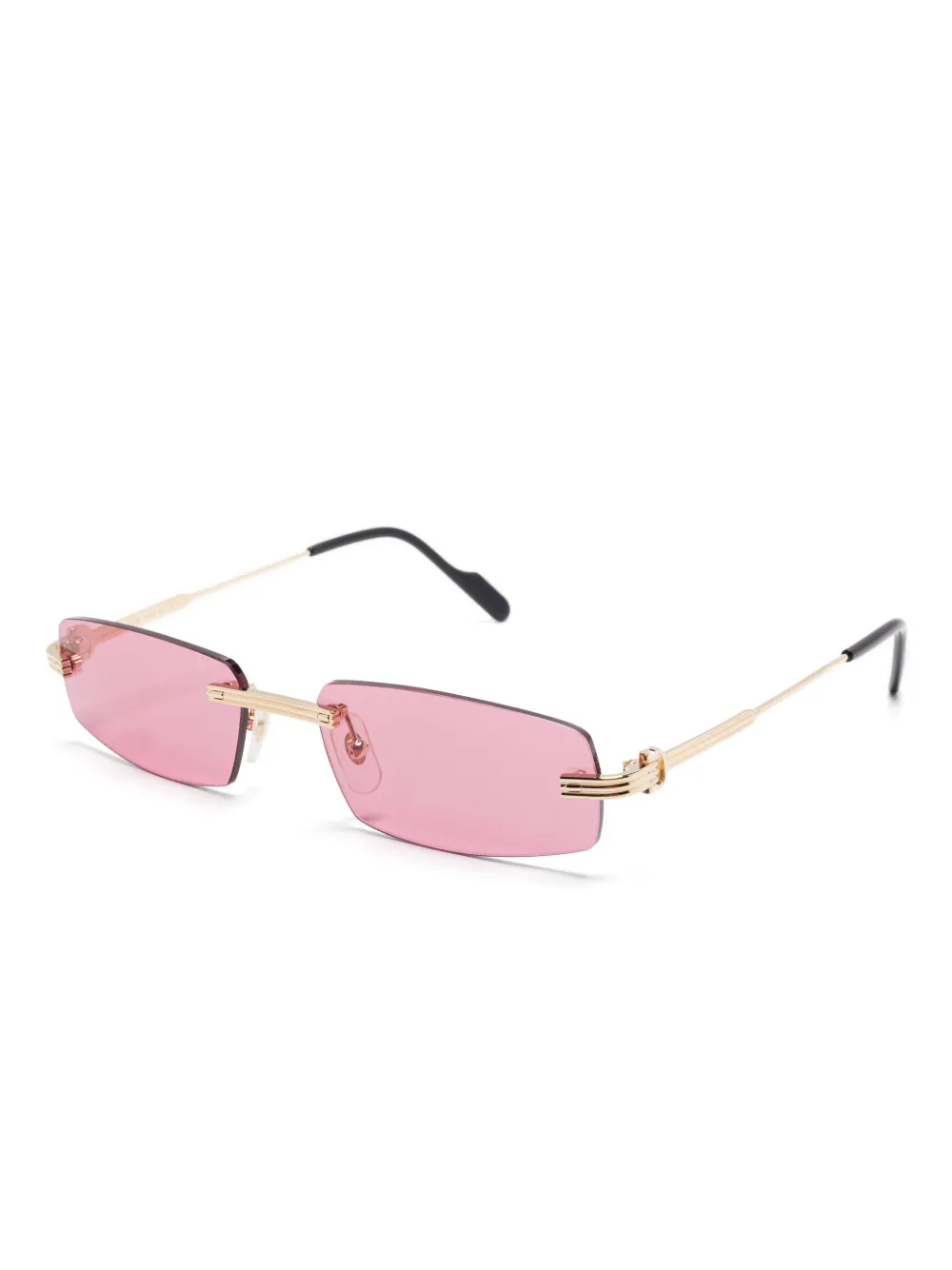 Cartier Eyewear Zonnebril met rechthoekig montuur - Goud