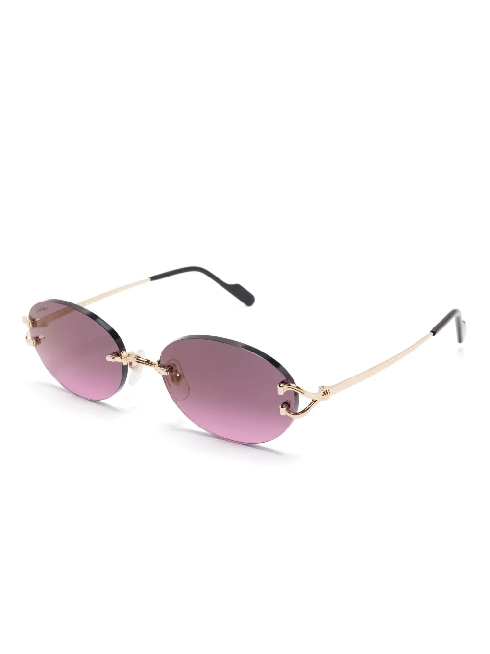 Cartier Eyewear Zonnebril met ovalen montuur - Goud