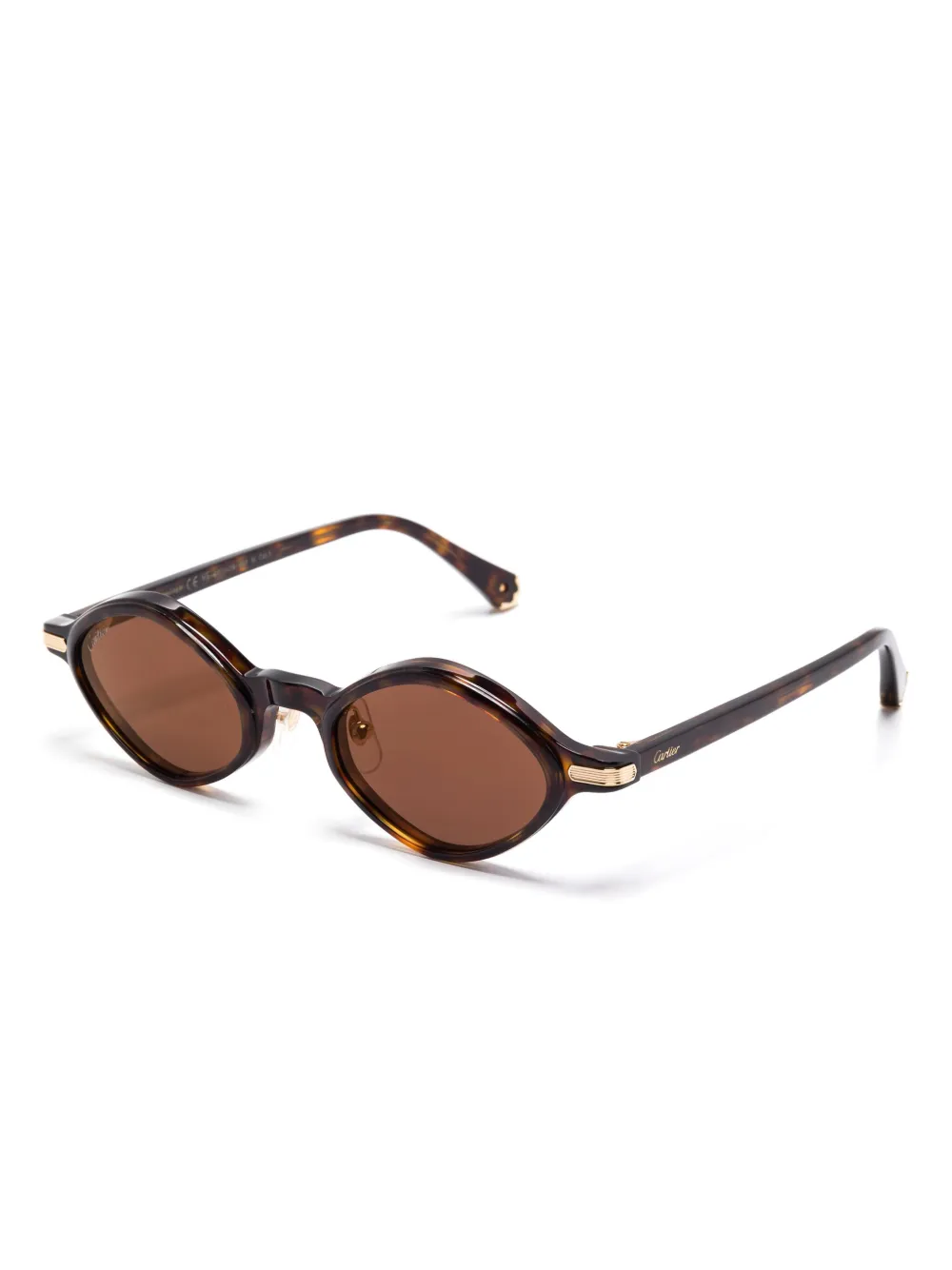 Cartier Eyewear Zonnebril met geometrisch montuur - Bruin