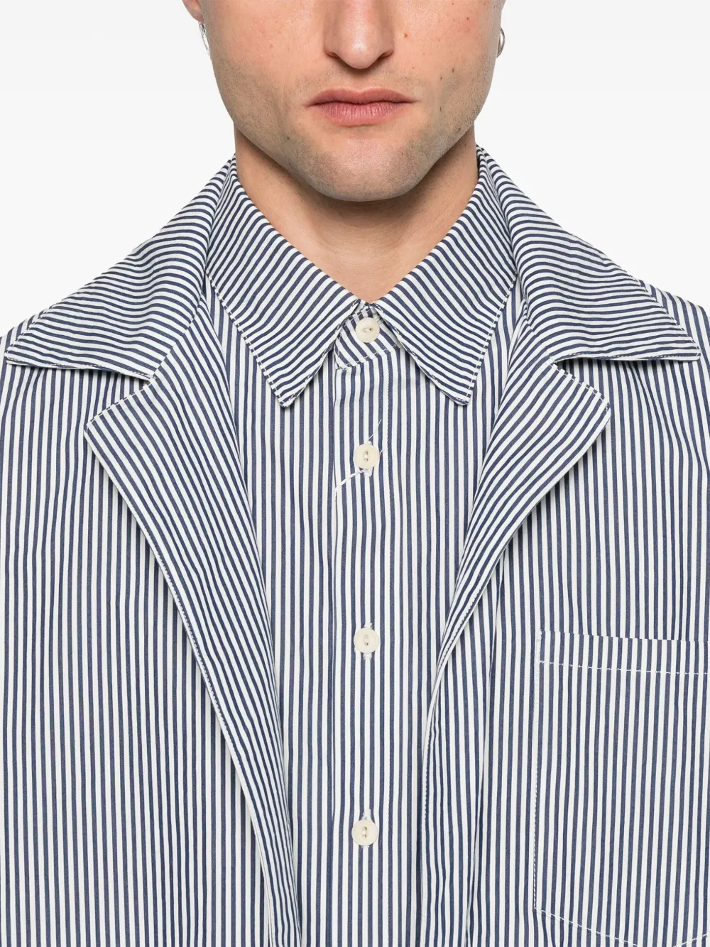Maison Margiela Gestreept jack Blauw