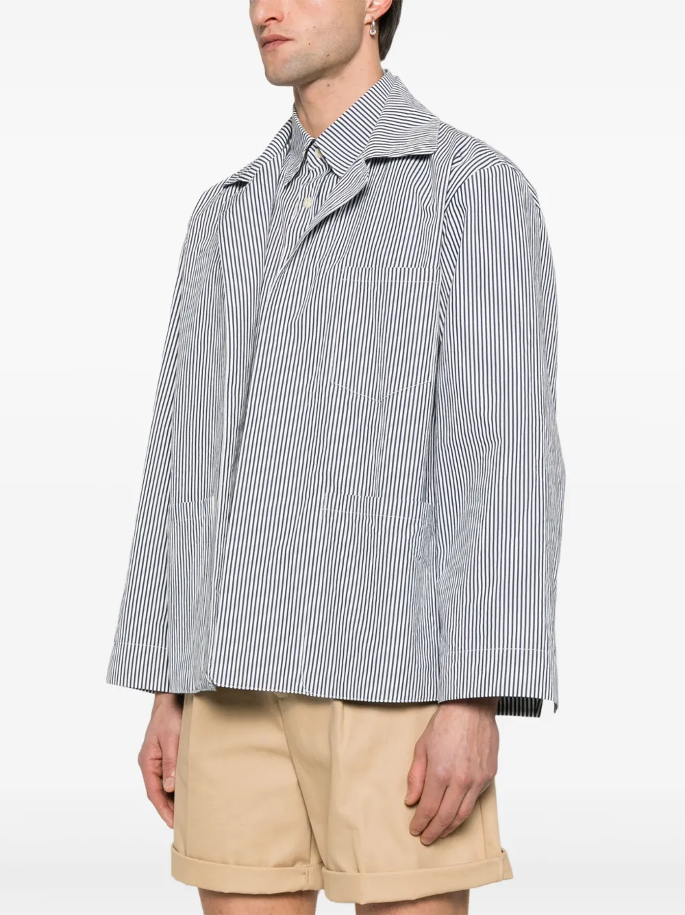 Maison Margiela Gestreept jack Blauw