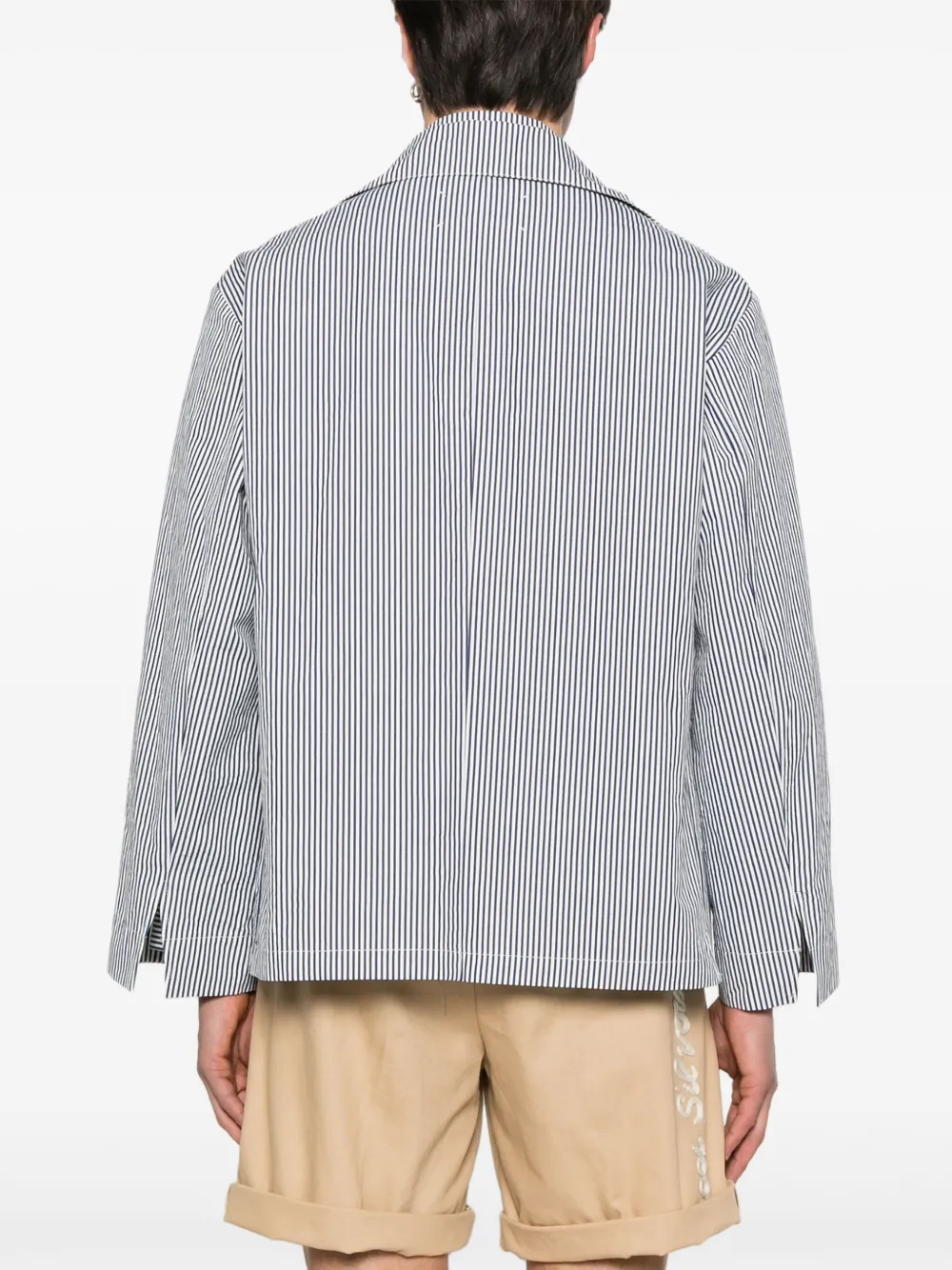 Maison Margiela Gestreept jack Blauw