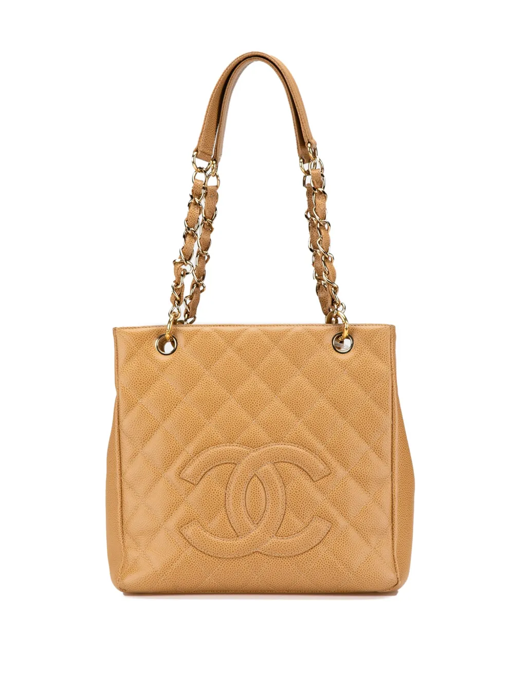 CHANEL Pre-Owned 2003-2004 キャビア プチ ショッピング トートバッグ - ブラウン CHANEL Pre-Owned 2003-2004 キャビア プチ ショッピング トートバッグ - ブラウン