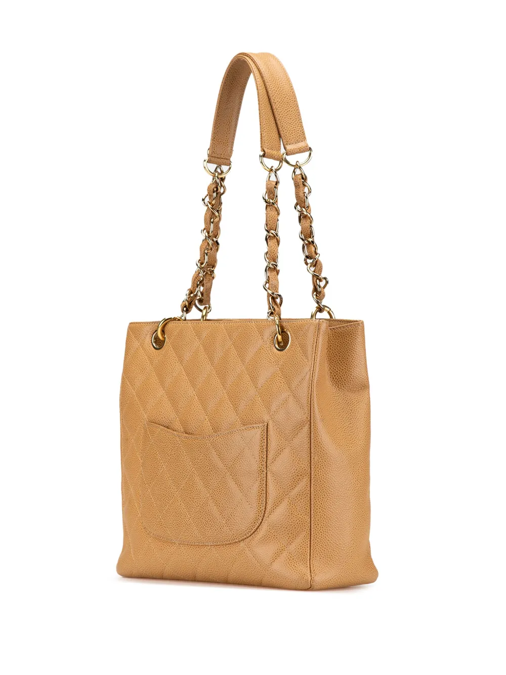 Pre-owned Chanel 2003-2004 Caviar Petite Shopping Tote Bag In Brown