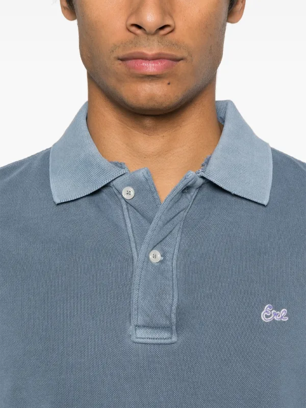 【送料&関税込】Stone  Blue Polo Shirt With Logo Patch Lacoste logo-patch Polo Shirt | Blue | FARFETCH ID