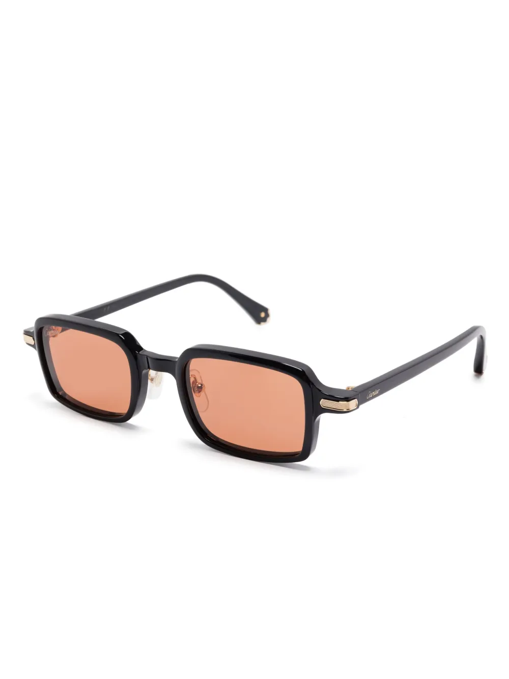 Cartier Eyewear Zonnebril met rechthoekig montuur - Zwart