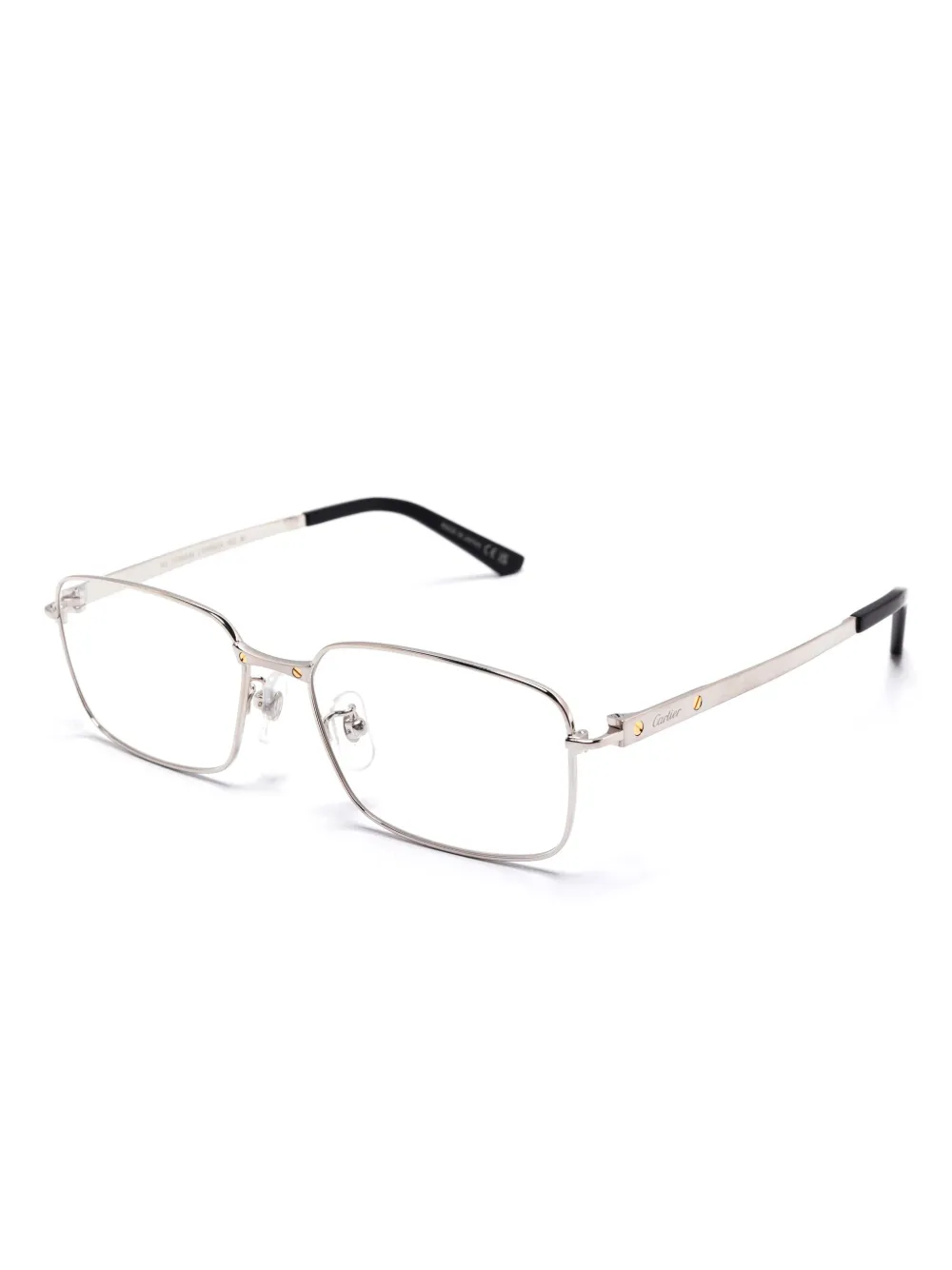 Cartier Eyewear Bril met rechthoekig montuur - Zilver