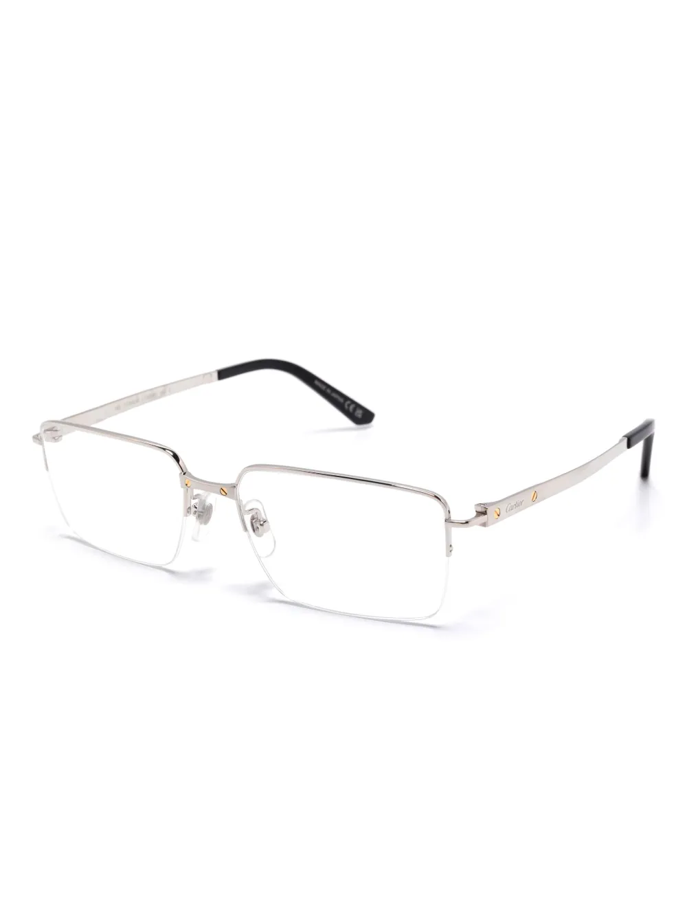 Cartier Eyewear Bril met rechthoekig montuur - Zilver