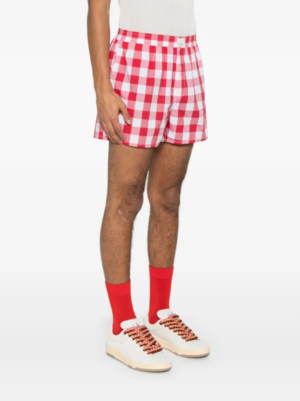 【関税込み】ERL ショートパンツ ERL チェック ショートパンツ | レッド | FARFETCH JP