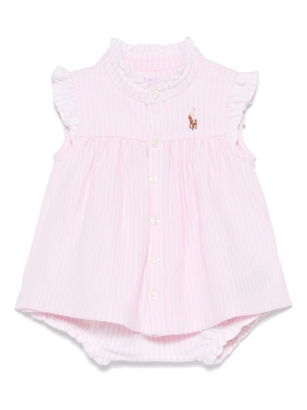 POLO RALPH LAUREN KIDS Gestreepte shorts set Roze