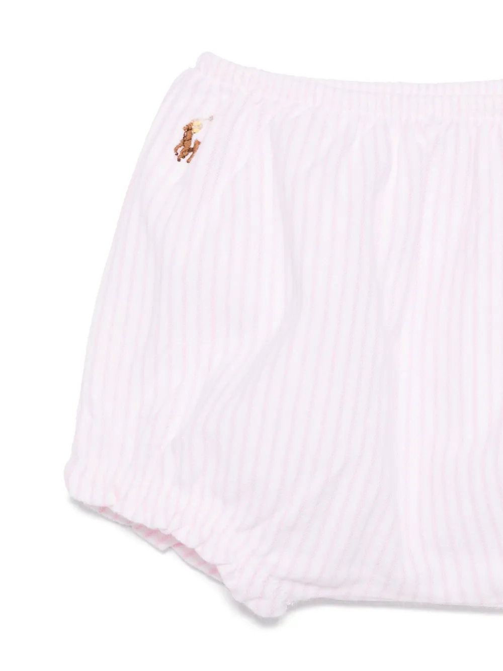 POLO RALPH LAUREN KIDS Gestreepte shorts set Roze