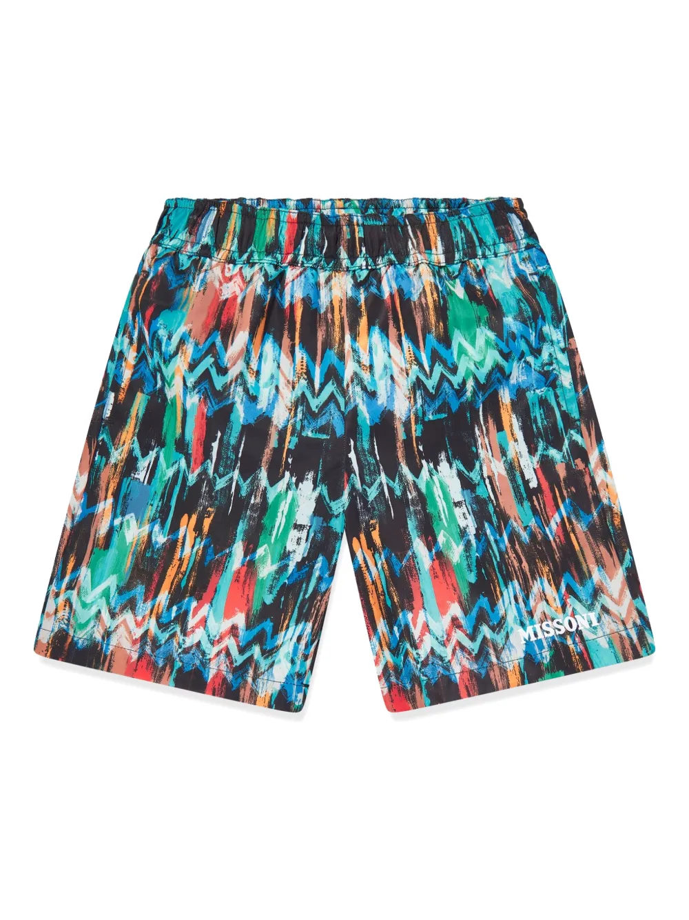 Missoni Kids Zwembroek met zigzag-print Blauw