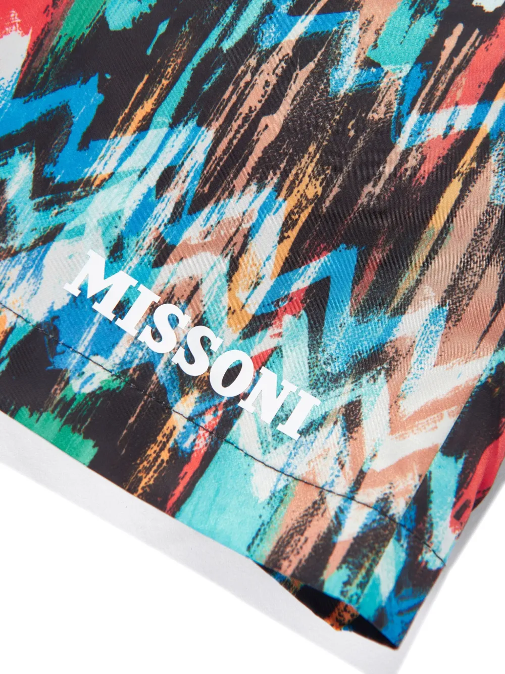 Missoni Kids Zwembroek met zigzag-print Blauw