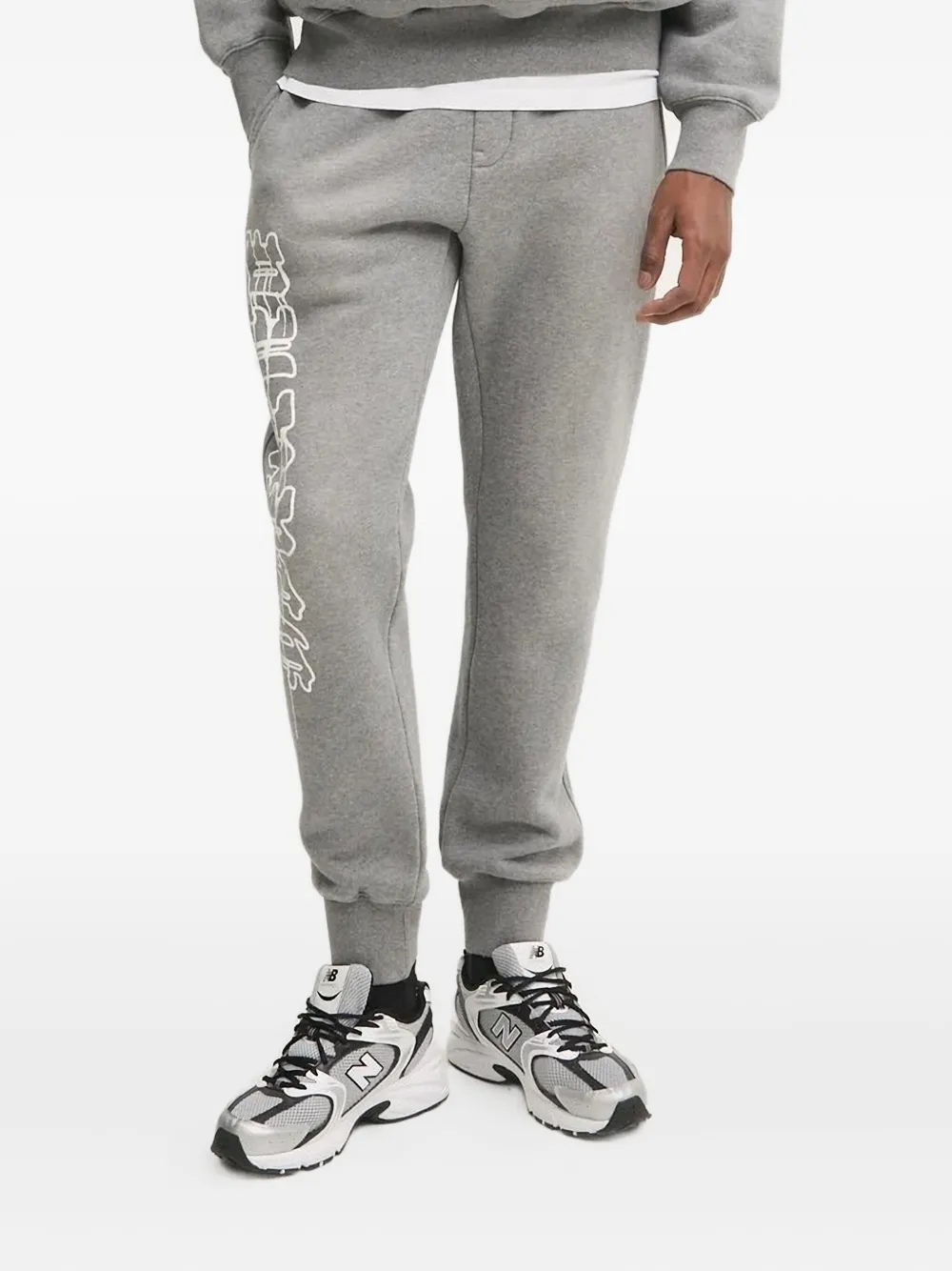 Purple Brand spine-print track pants Grijs