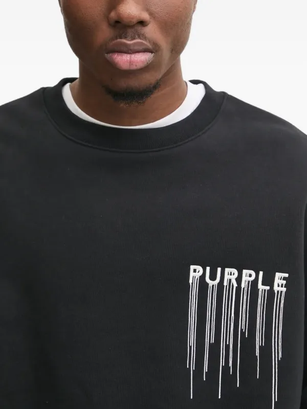 Purple Brand drip-effect Logo Sweatshirt | Black | FARFETCH