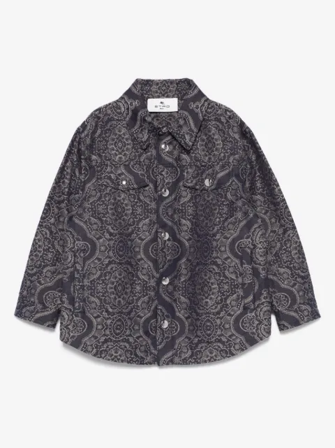 ETRO KIDS patterned-jacquard shirt jacket