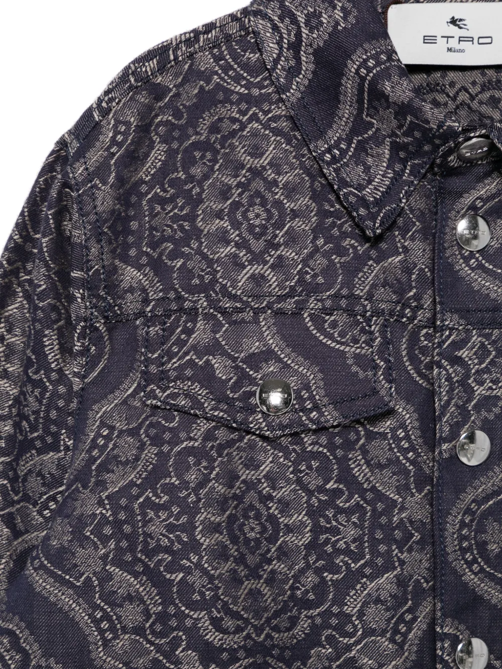 ETRO KIDS Shirtjack met jacquard Blauw