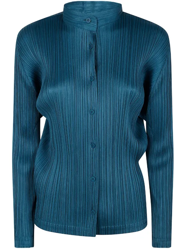 イッセイミヤケプリーツブラウス Pleats Please Issey Miyake プリーツ ブラウス | ブルー | FARFETCH JP