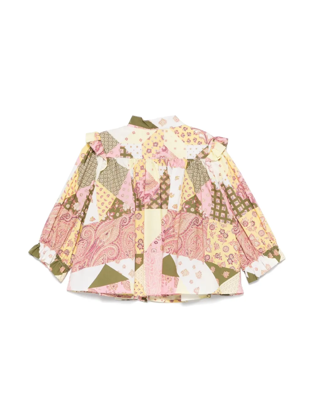 ETRO KIDS Shirt met patchwork - Geel