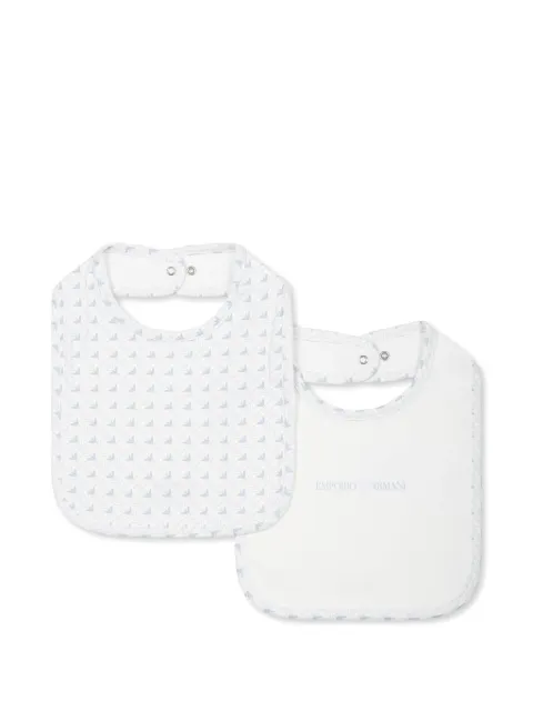 Emporio Armani Kids logo-print bib (set of two) 